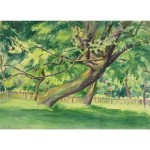 Original Vintage Landscape Watercolor by M. Kleemann Shaded Sanctuary 9144m