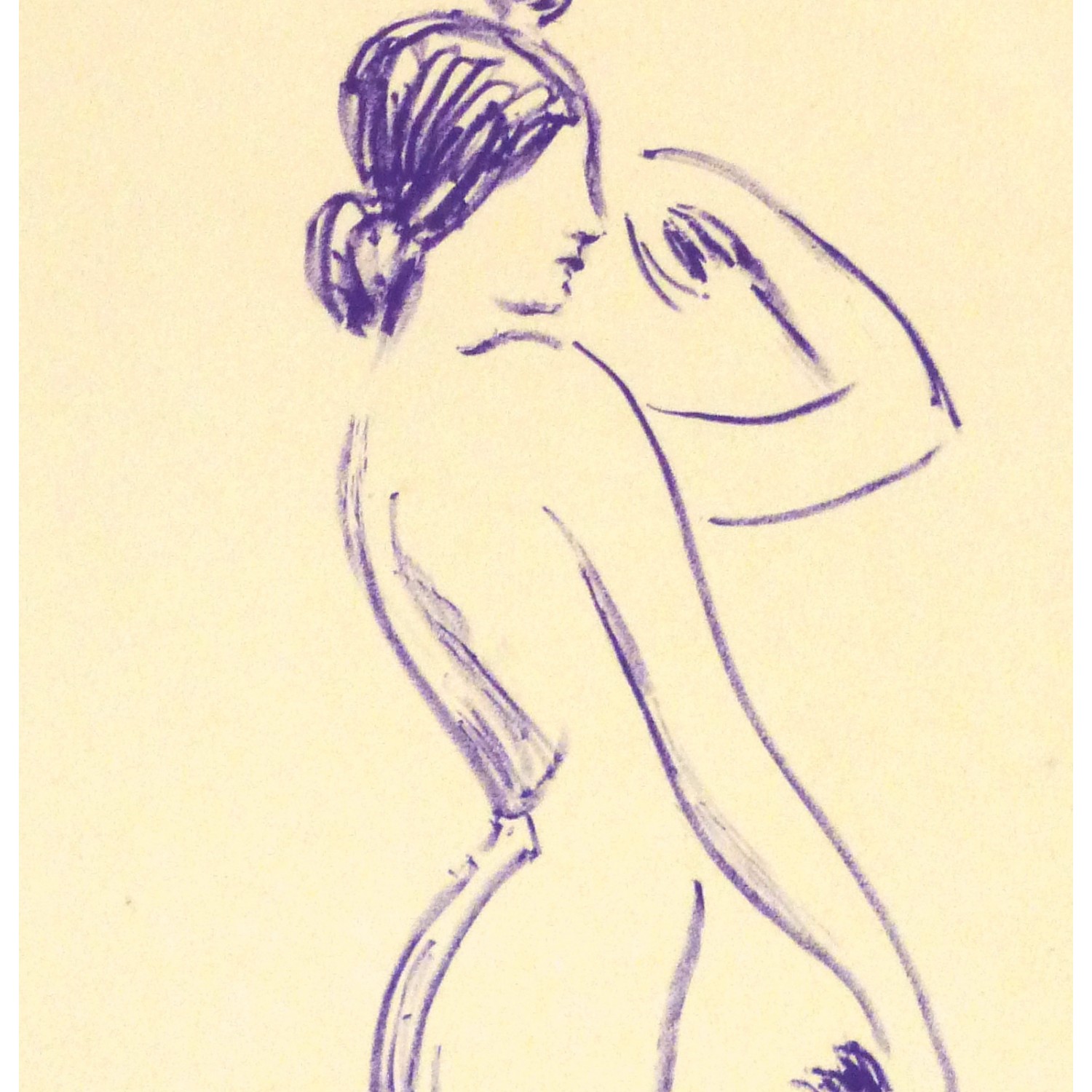 Lithograph Purple Flamenco Dancer - detail - 9145m