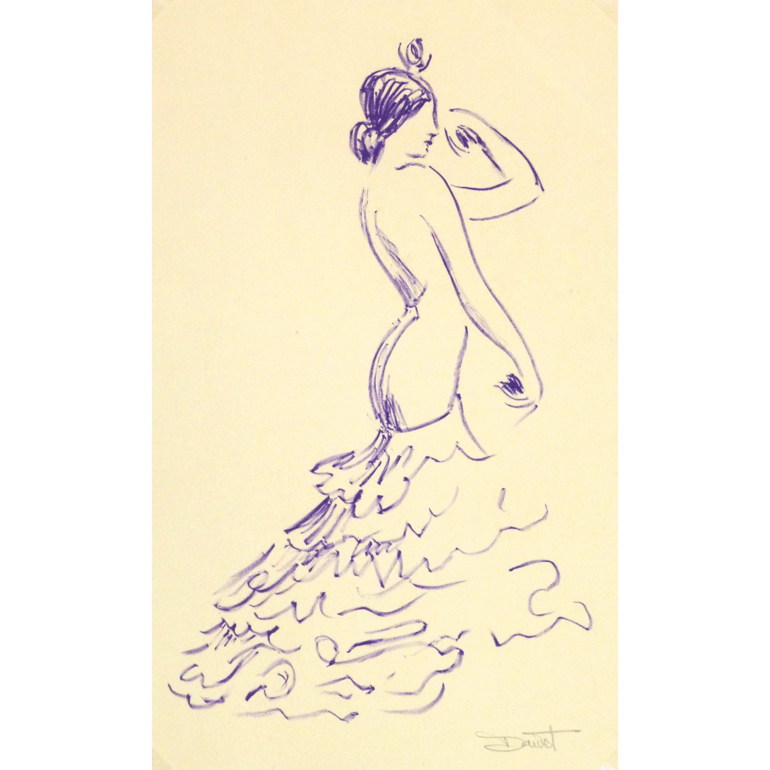 Lithograph Purple Flamenco Dancer 9145m