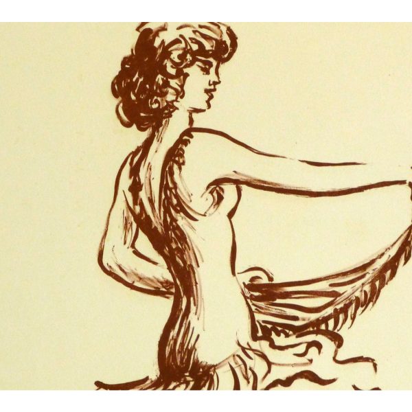 Lithograph of Flamenco Performer - detail - 9147m
