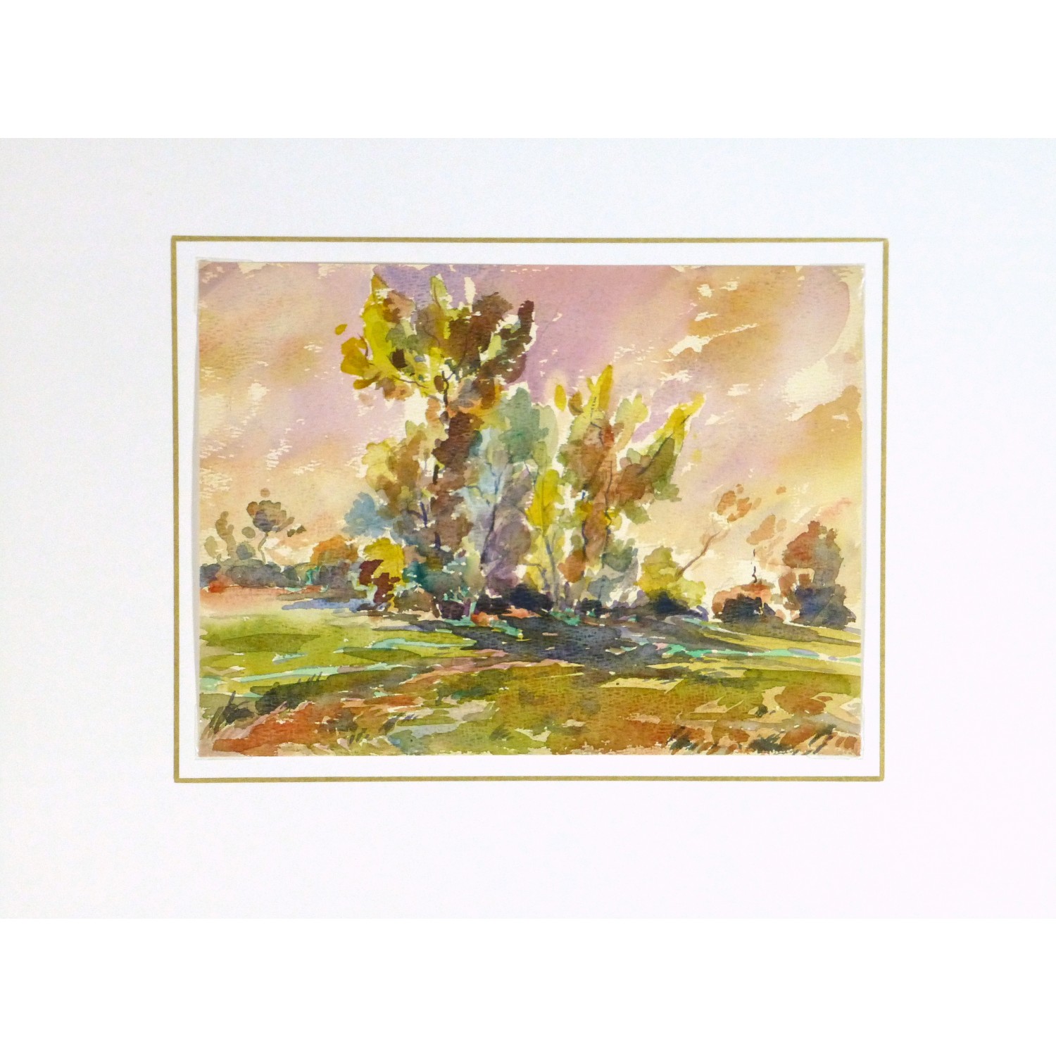 Fall Foliage Landscape Watercolor