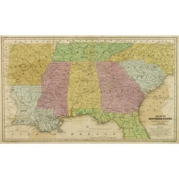 Antique Map Southern US States 9250m