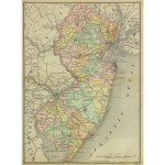 Original Antique Map New Jersey , 1891 9257m