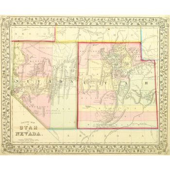 Map - Nevada & Utah, 1867