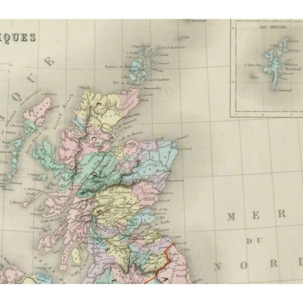 Original Antique Map Great Britain - detail - 9426m