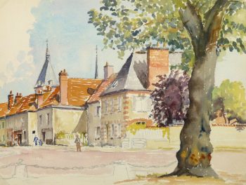 Watercolor Landscape - French Country Village - main-10105M