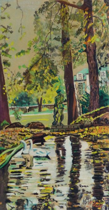 Gouache Landscape - Summer Swans - main-10106M