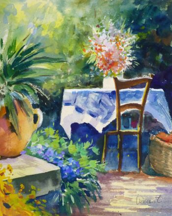 Watercolor Landscape - Garden Table-main-10107M
