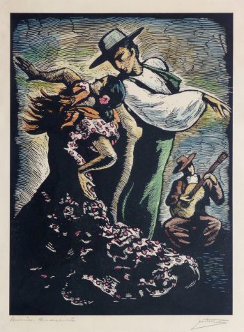Woodcut - Flamenco Dancers-main-10108M