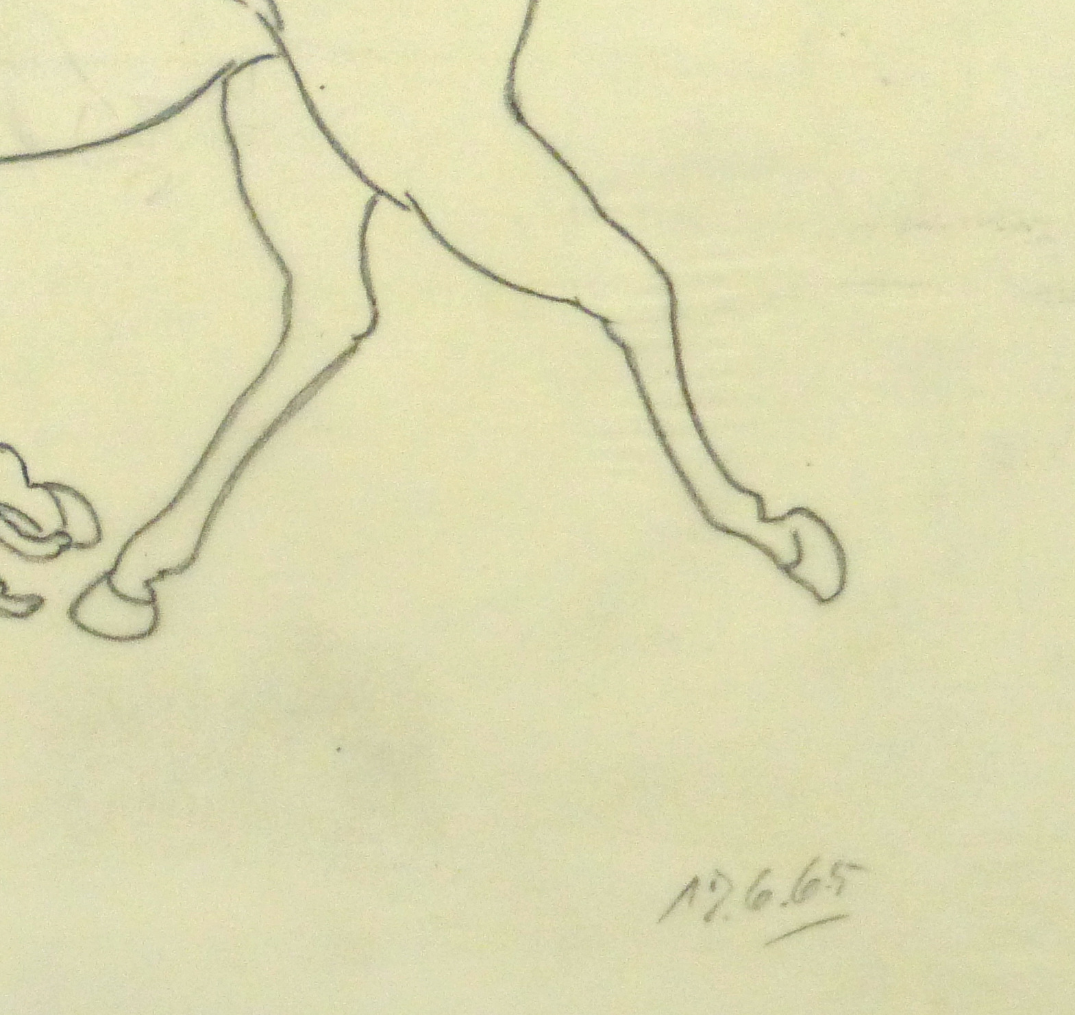 Drawing - Horse & Dog - Detail 1- 9955M