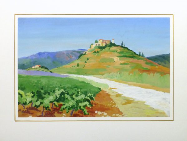 Acrylic Landscape - French Vineyards - Matted- 9960M