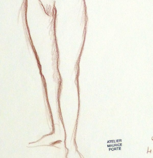 Charcoal Drawing - Standing Female Nud-detail-10152M