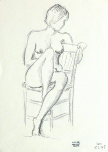 Charcoal Drawing - Seated Female Nude-main-10154M