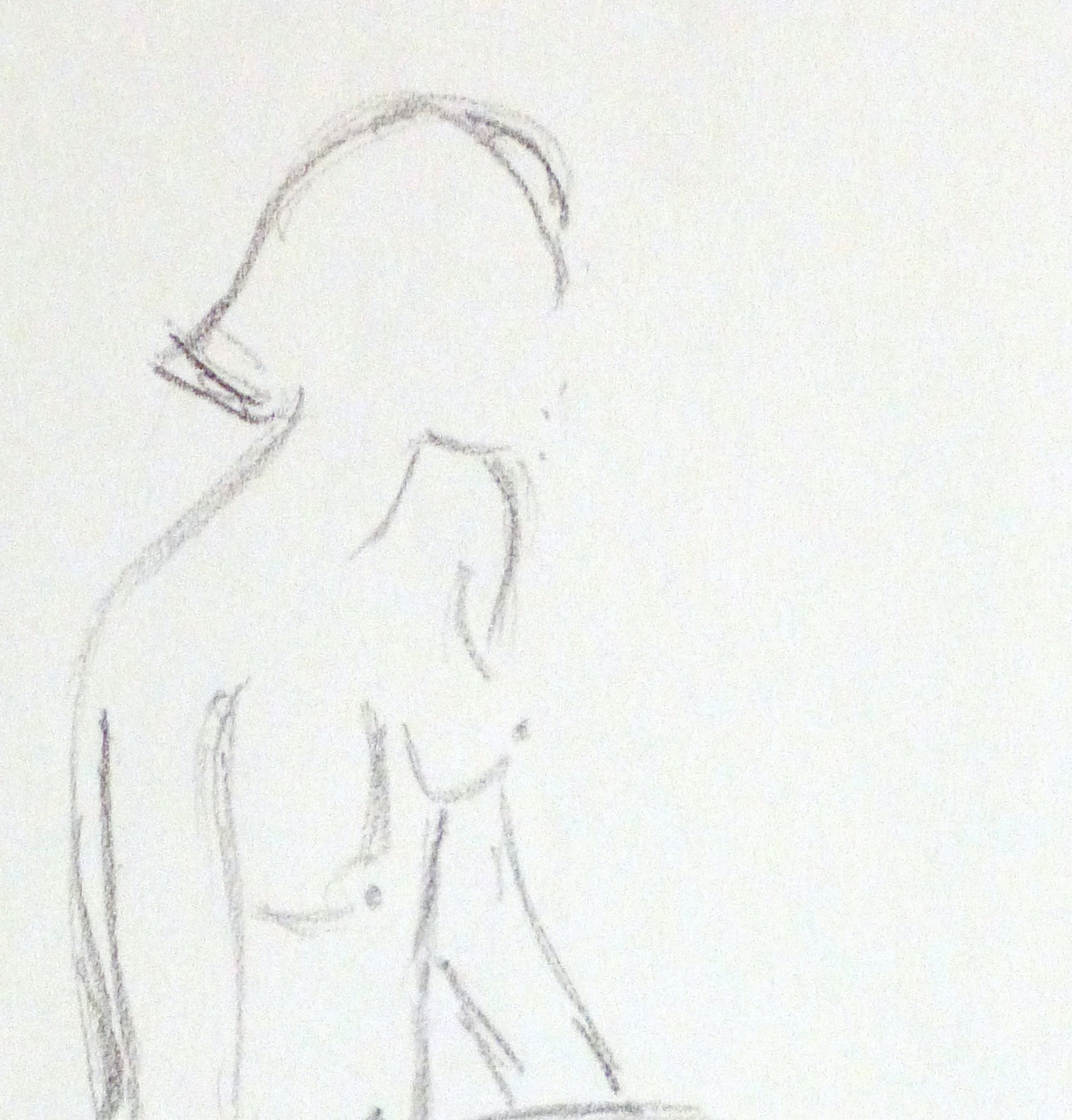 Charcoal Sketch - Kneeling Female Nude-detail 2-10155M