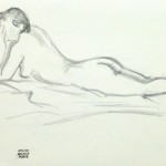 Charcoal Drawing - Relaxed Female Nude-main-10157M