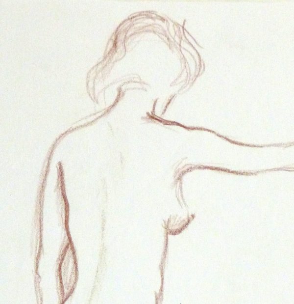 Charcoal Drawing - Nude Female Standing-detail 2-10161M