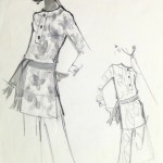 Watercolor & Pencil Fashion Sketch - Balmain Floral Tunic-main-10198M