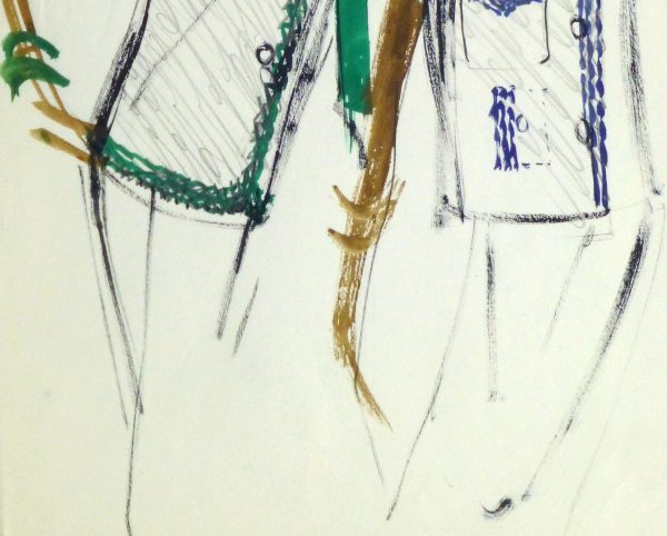 Gouache Fashion Sketch - Balmain Trimmed Blouses-detail 2-10202M