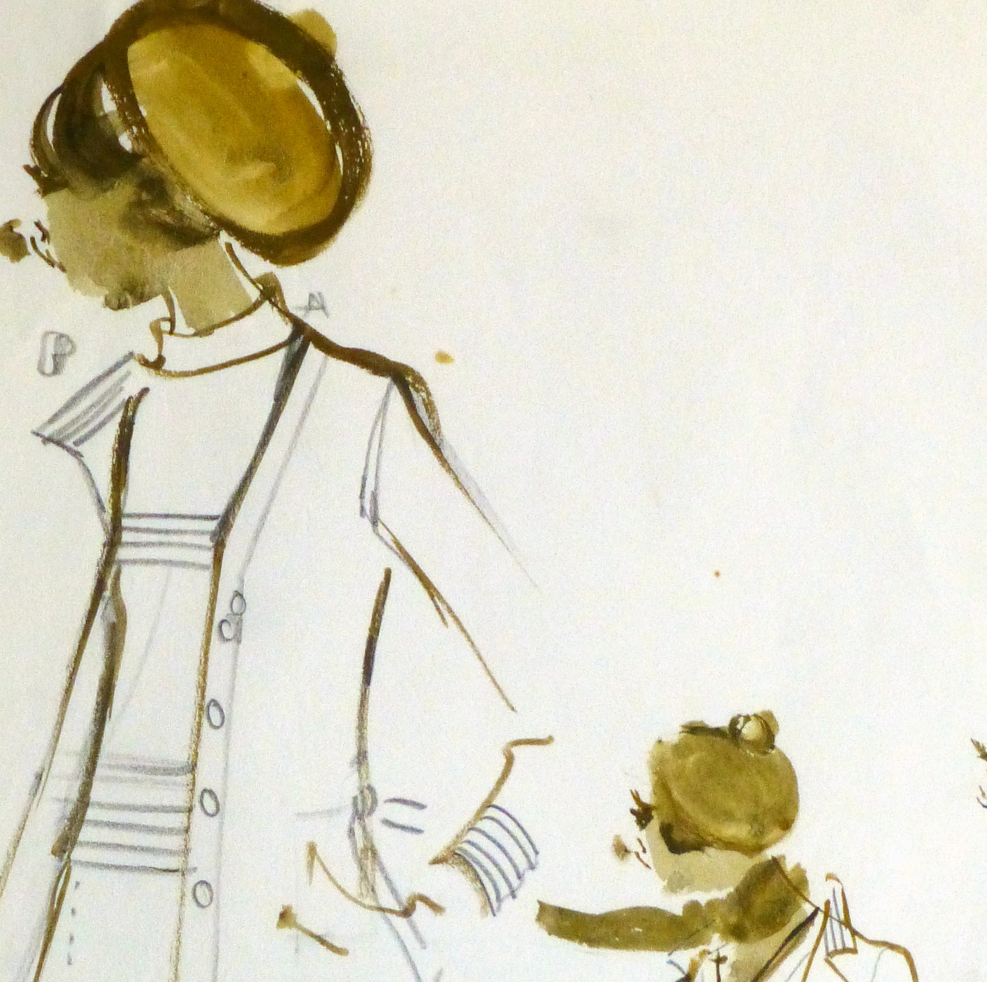 Watercolor & Pencil Fashion Sketch - Balmain Skirts & Coats-detail-10203M