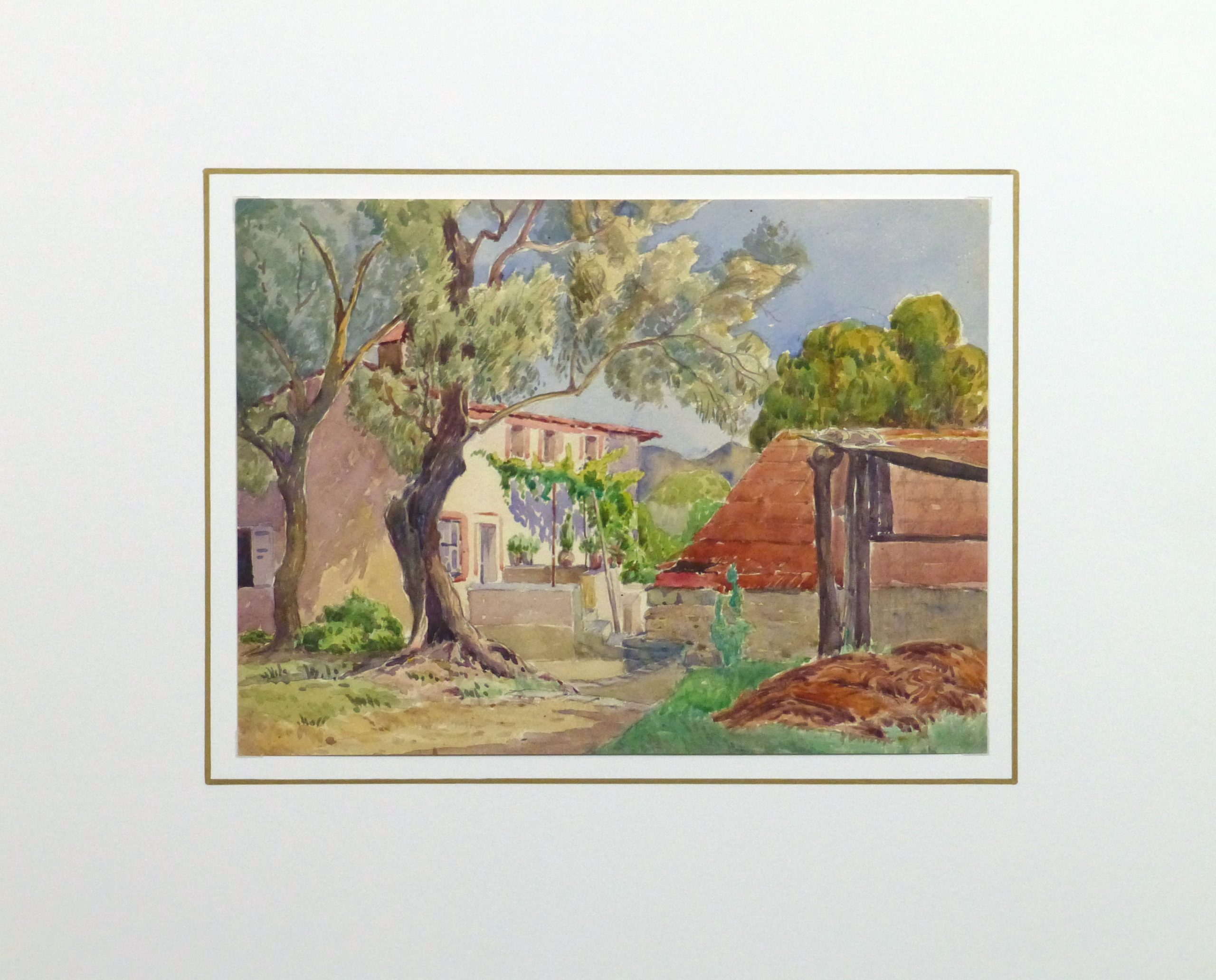 Watercolor Landscape - Provence Home-matted-10208M