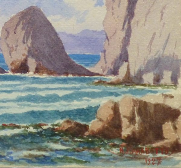Watercolor Seascape - Rocky Shore-detail-10236M