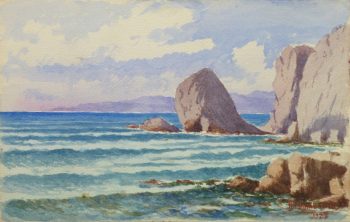 Watercolor Seascape - Rocky Shore-main-10236M