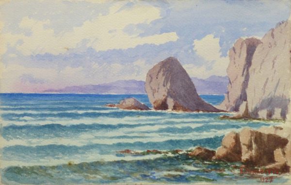 Watercolor Seascape - Rocky Shore-main-10236M