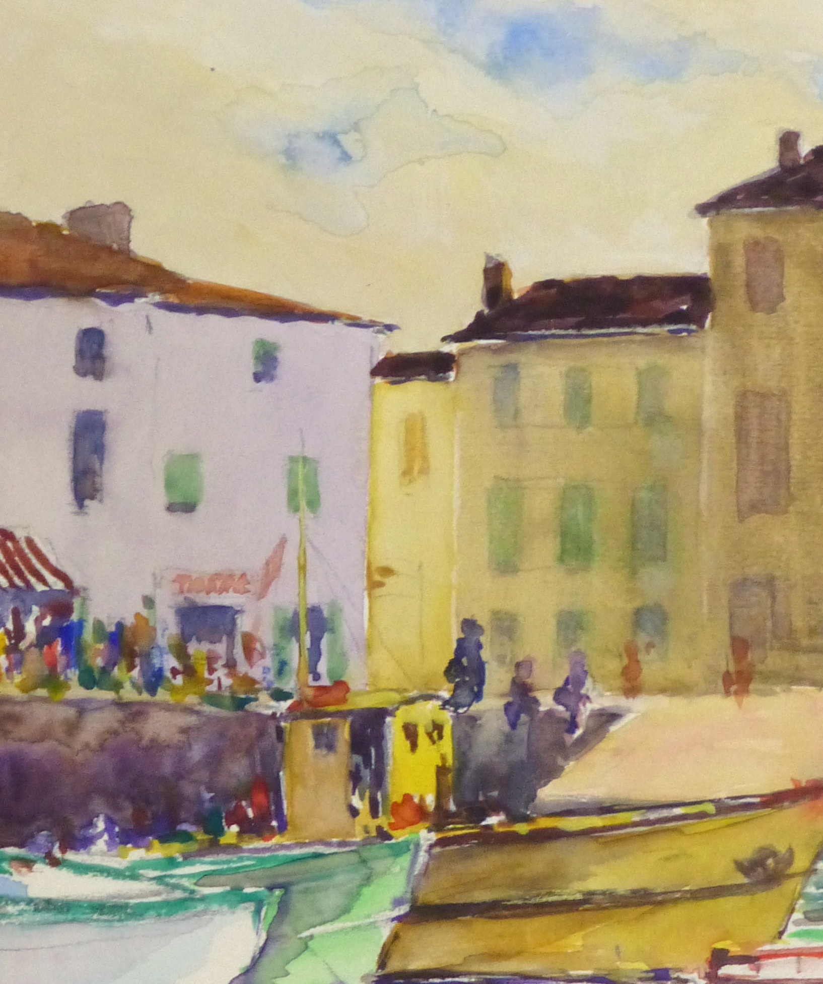 Watercolor Seascape - Evening Harbor-detail 2-10242M