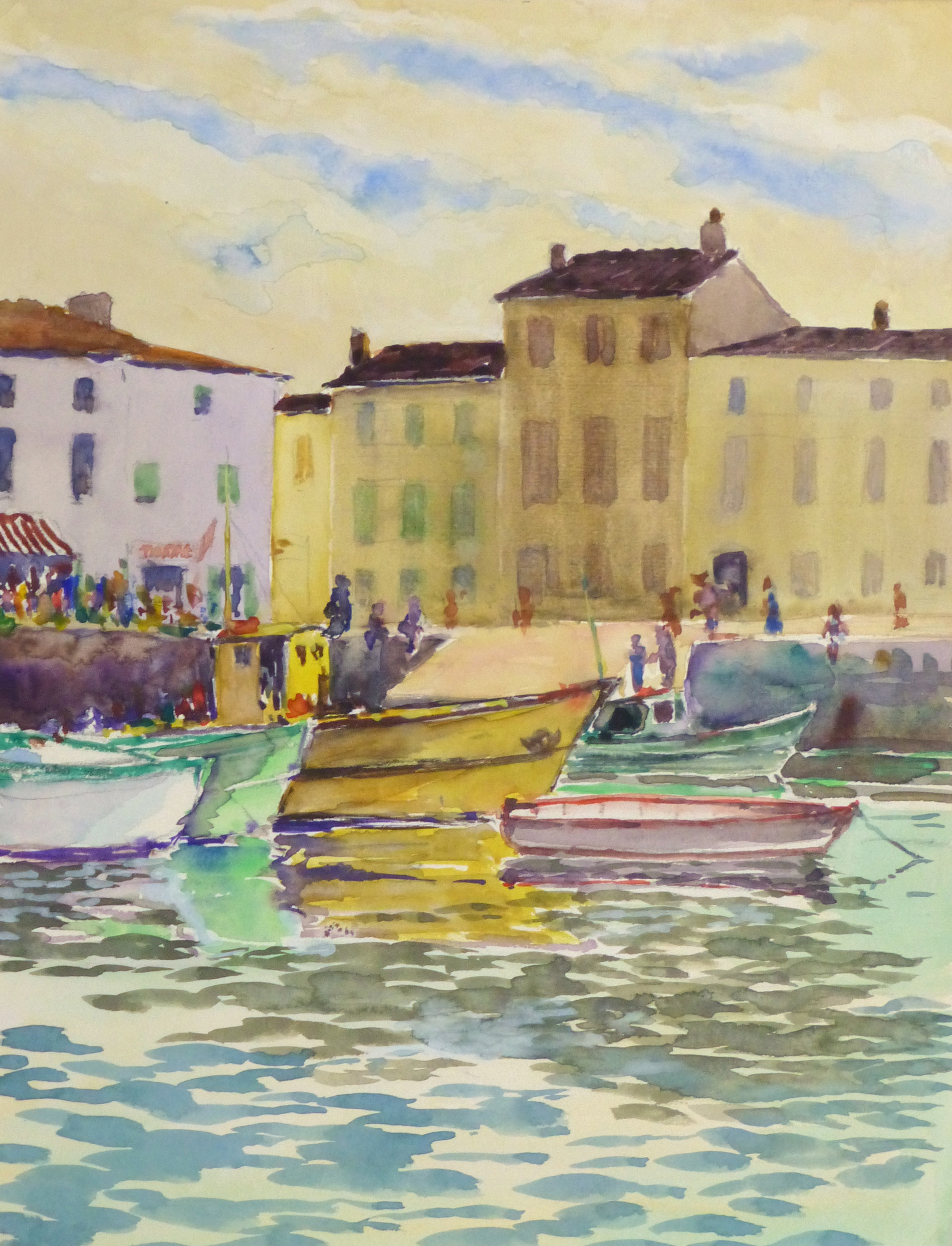 Watercolor Seascape - Evening Harbor-main-10242M