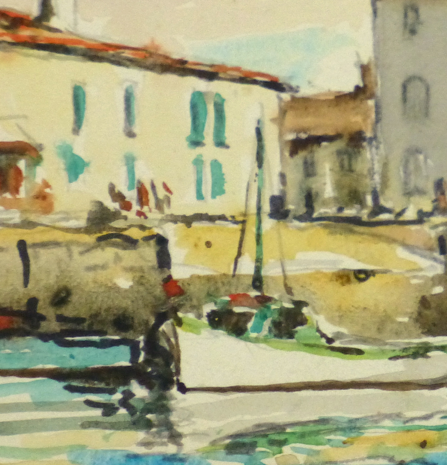 Watercolor Seascape - La Rochelle Harbor-detail 2-10244M