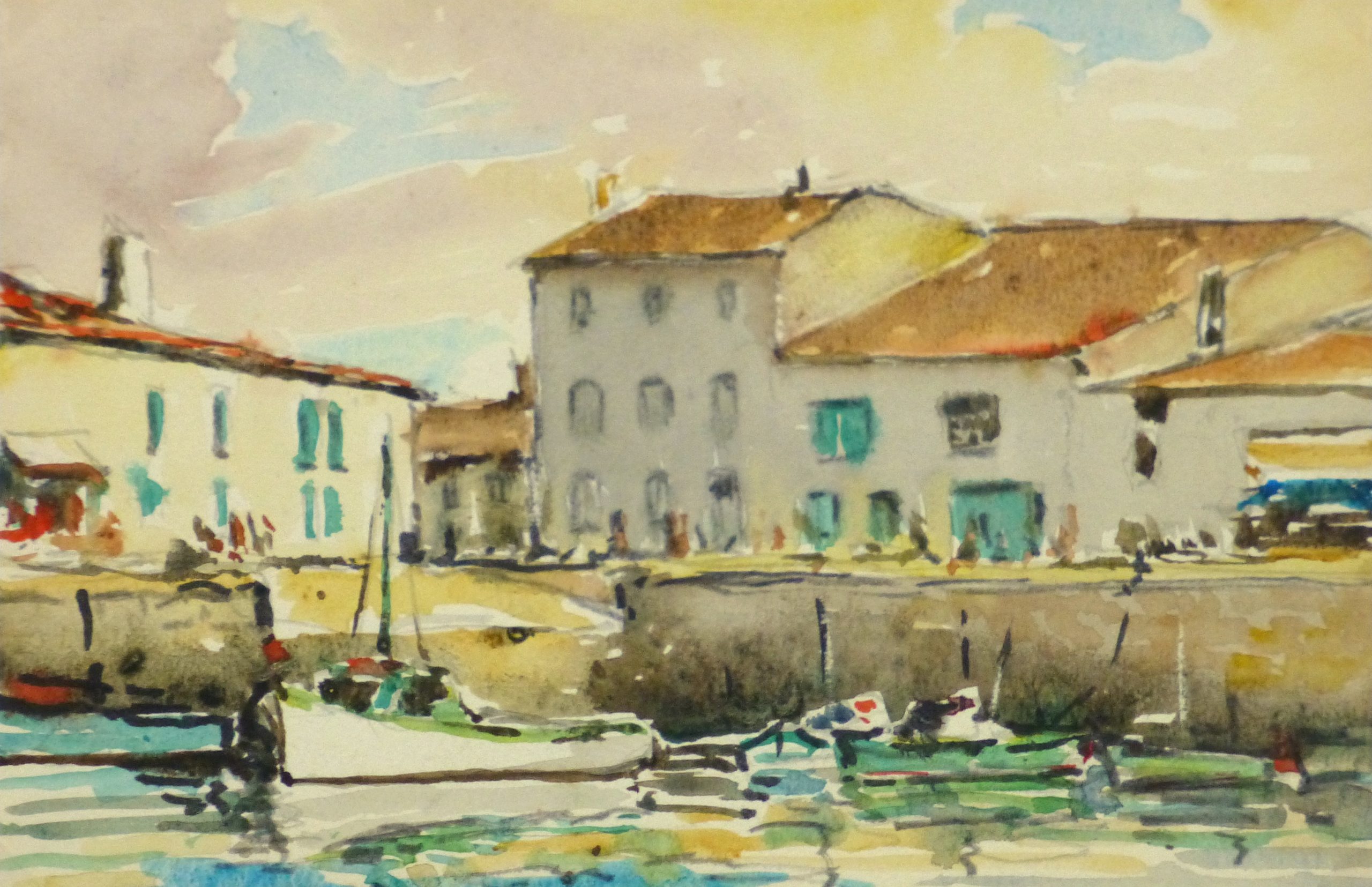 Watercolor Seascape - La Rochelle Harbor-main-10244M