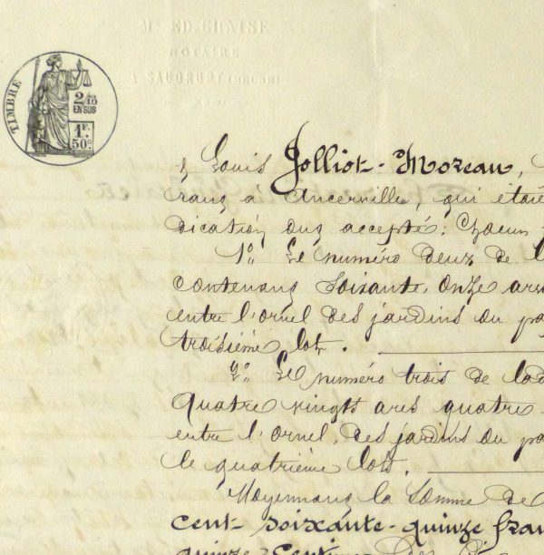 French Manuscript, 1874 - Image 2
