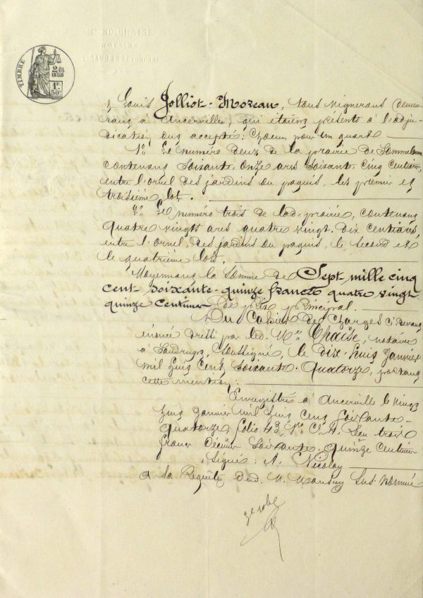 French Manuscript, 1874