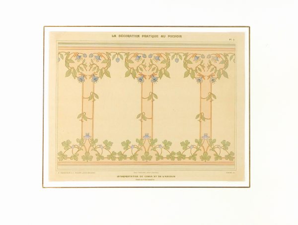 Pochoir Interior Lithograph-matted-5681K