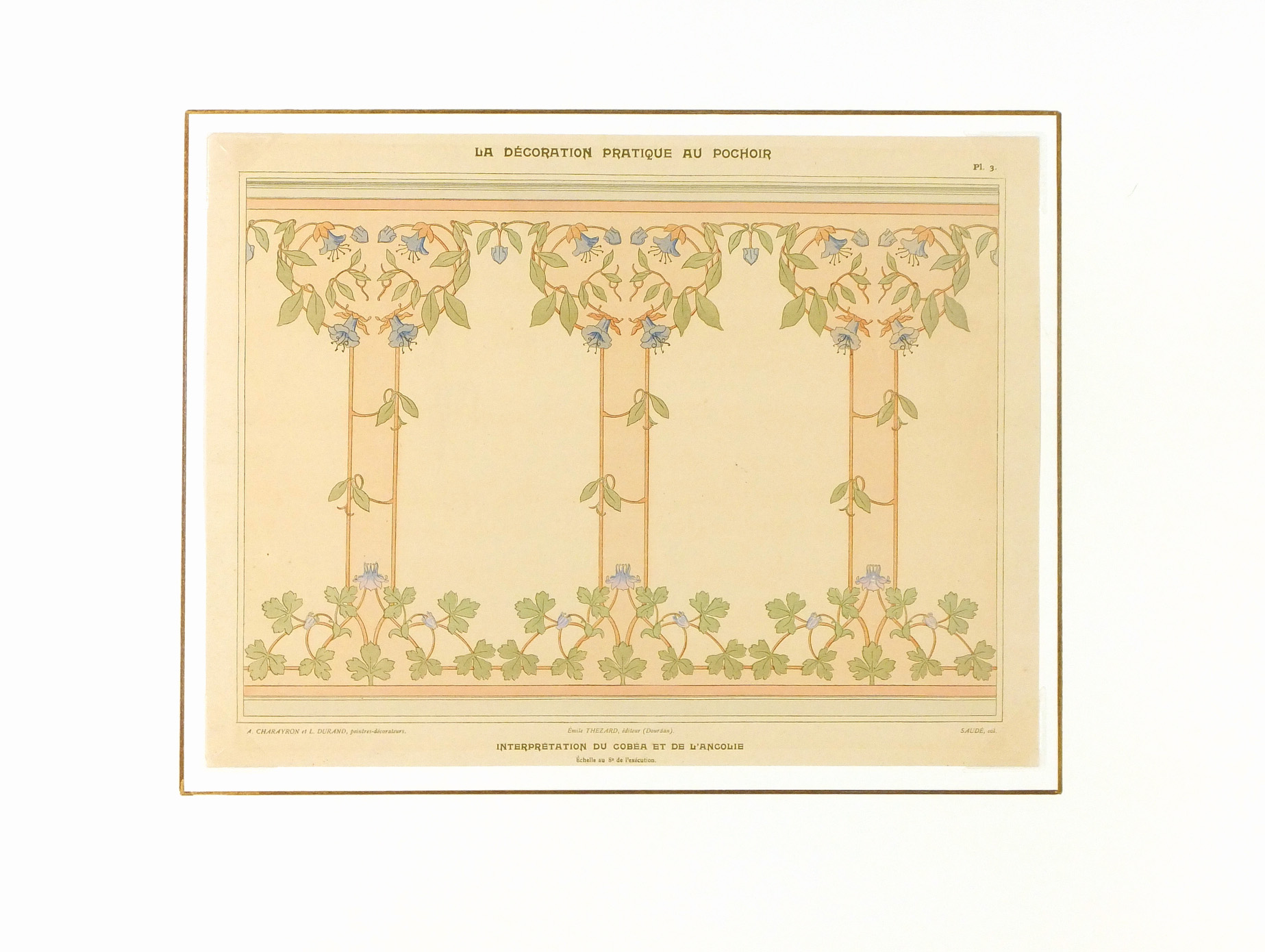 Pochoir Interior Lithograph-matted-5681K