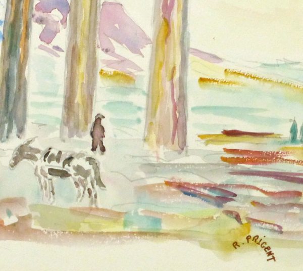 Watercolor Landscape - Temple of Apollo-detail 2-9167K