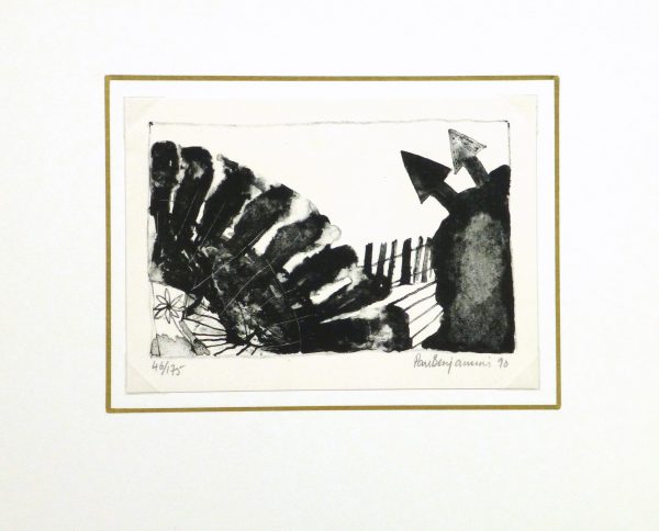 Arrows Abstract Lithograph-matted-9289K