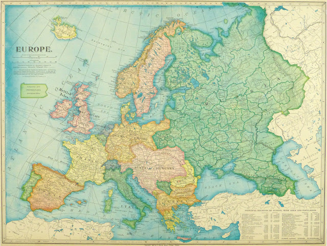 Europe Map, 1899 - Lithograph-main-9432K