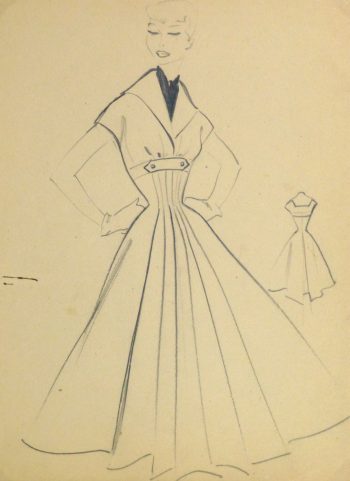 Pencil Fashion Sketch- Hendlin Casual Dress, 1957-main-10356M