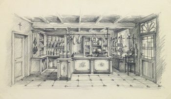 Pencil Drawing - General Store, circa 1950-main-10366M