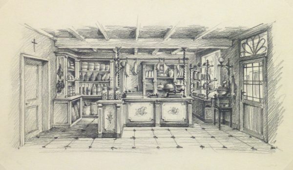 Pencil Drawing - General Store, circa 1950-main-10366M