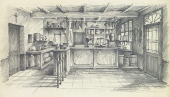 Pencil Drawing - Country Store, circa 1950-main-10367M
