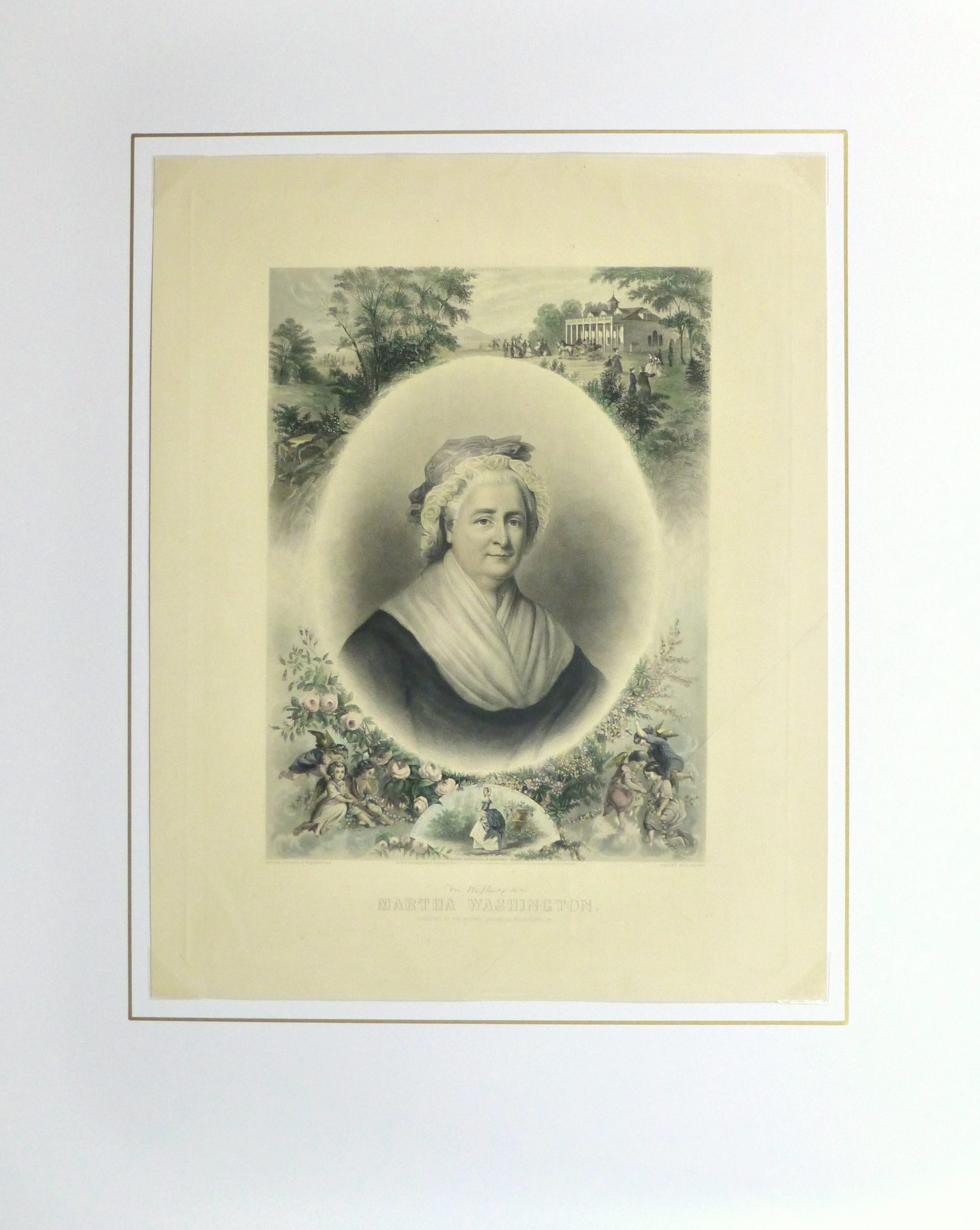 Martha Washington Print, 1870-matted-10394M