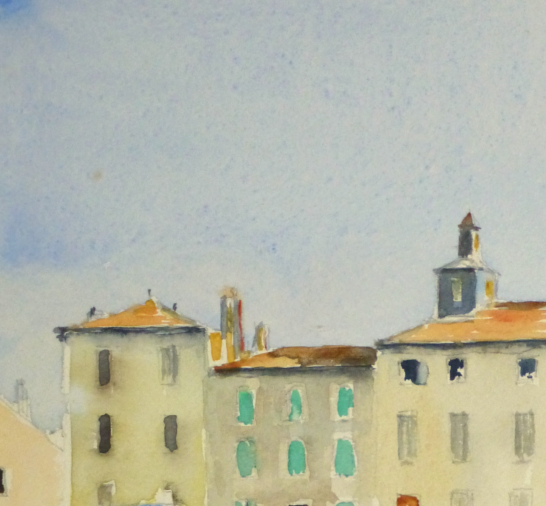 Harbor Town Watercolor, Circa 1940-detail 2-10432M