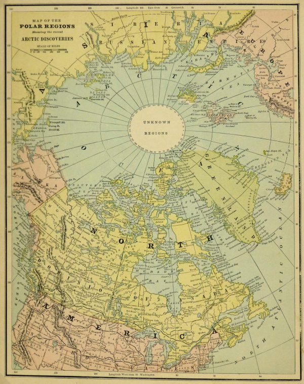 Polar Regions Map, Circa 1885-main-5759K