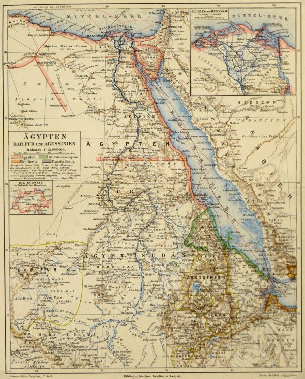 Egypt, Sudan & Ethiopia Map, Circa 1880-main-5791K