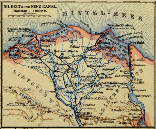 Egypt, Sudan & Ethiopia Map, Circa 1880-detail-5791K