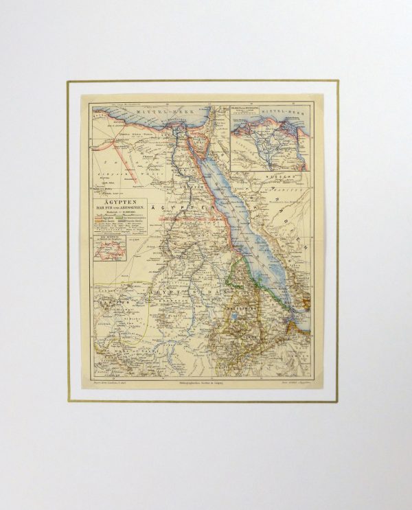 Egypt, Sudan & Ethiopia Map, Circa 1880-matted-5791K