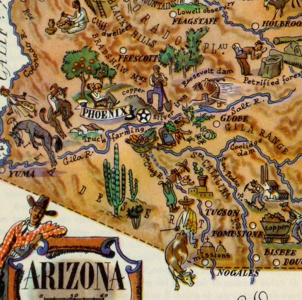 Pictorial Map - Arizona, 1946-detail-5895K