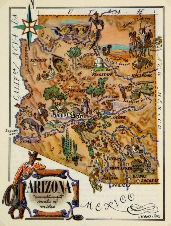 Pictorial Map - Arizona, 1946-main-5895K